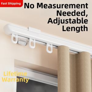 SHELIANKE | Extendable Top Or Side Mount Aluminum Track Curtain Rod