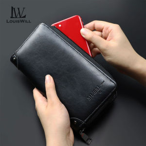 LouisWill Men’s Long Wallet Retro Wallet Fashion Handheld Wallet Coin Wallets Soft Leather Wallet Multi-Card Position ID Credit Cards Holders Coin Bag Leisure Business Wallets