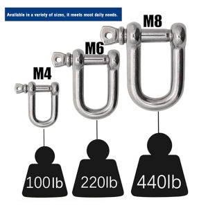Talao D-Type/U-Shaped Shackle Buckle D Ring Lock Bow Shackle Wire Rope Fastener Hardware Accessorie M4 M6 M8