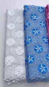 2026 African Mesh Tulle Lace Fabric 5Yards - White Floral Embroidery French Net Lace With Sequins For Wedding & Evening Gown