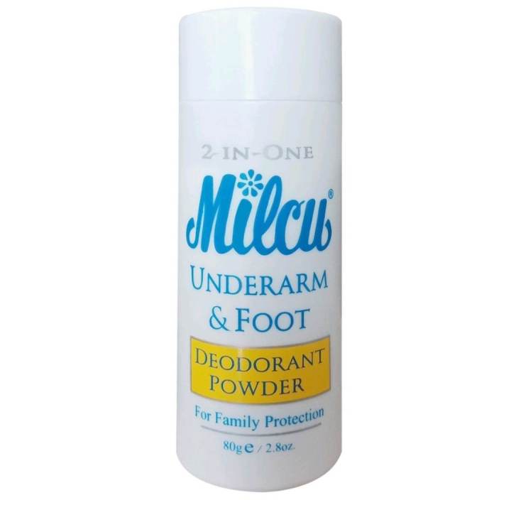 Milcu Underarm & Foot Deodorant Powder 20g TRAVEL PACK