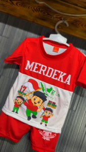 SETELAN BAJU ANAK MERAH PUTIH HUT RI USIA 6 BLN - 4 THN MODEL DESAIN TERBARU PAKET HEMAT 3 PCS/6 PCS