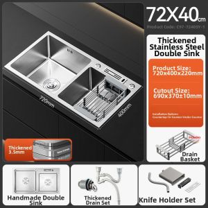 SHENYUAN | Double Basin Thickened 304 Stainless Steel Kitchen Sink