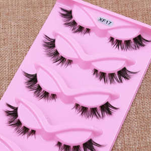 Leafy Fox Series Dense Black Stem Fake Eyelashes Slanted Flying Cool Sweet Pure Desire Short Front Long Back Curling Upgraded