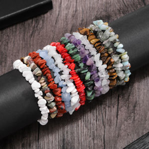 Natural crystal womens bracelet agate irregular gravel elastic bracelet versatile jewelry wholesale live stream stall