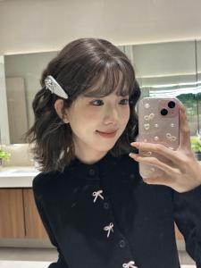 Metal Silver Butterfly Knot Hair Clip Womens Leather Side Bangs BB Clip Fashionable Hair Accessories Hair Grips