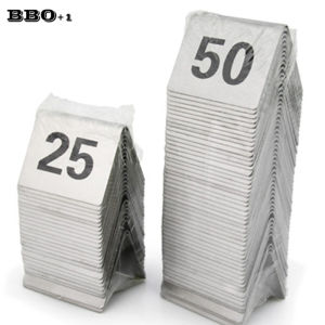 25pcs-50pcs Stainless Steel Tent Table Number Cards: Perfect for Cafe Bar Seating Accessories