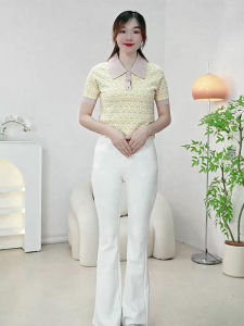 Womens Short Sleeve Knitted Sweater Autumn Adhesive Cotton Casual Simple Style Overhead Wear Other Material Composition
