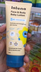 LOLUNA Face & Body Baby Lotion 80ml | 5x Ceramide - Lotion Krim Muka dan Badan Bayi dan Anak / Krim untuk Newborn