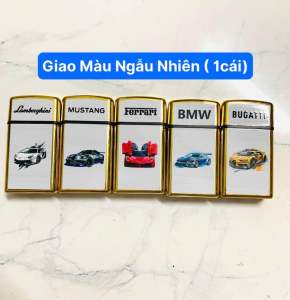 Hột Quẹt Bật Lửa Zippo Chẹt Đá Tia Xanh – Kiểu Ô Tô Thể Thao – Có Nắp Đậy – Bơm Gas Dùng Lại – Chọn Màu