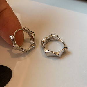 CAFFTI | Gold Silver Metal Hoop Earrings Female