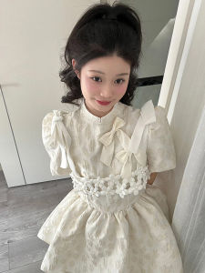 New Chinese Style White Qipao Improved Dress Women Summer New Small Design Sense Elegance Fluffy Princess Skirt