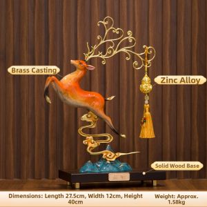 BAOTISEN | Chinese Style Bronze Deer Figurine