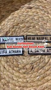 Bordir Nama Dada Custom | Bordir Nama Sekolah Custom | Bordir Nama Custom Satuan