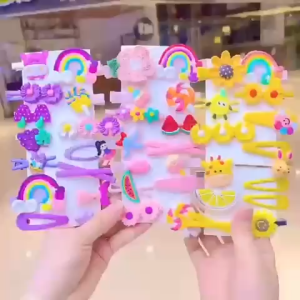 2 Set Jepitan Rambut Anak Hairpin Korea Lucu Motif Bunga Jepitan Karakter Anak Perempuan 14 Pcs/Set