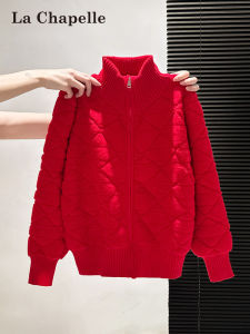 La Chapelle | New Year Red French Style High Neck Womens Sweater