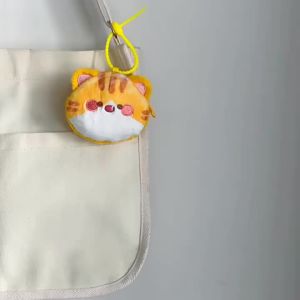 Cartoon Kitten Plush Mini Zipper Pouch Portable Earphone Case Small Wallet with Rope Bag Pendant for Daily Use Birthday Gift