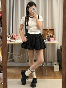 Váy Ngắn Chữ a Cạp Cao Phong Cách Hàn Quốc Mùa Hè Cho Nữ Váy Ngắn Dáng Bánh Bông Hoa Mềm Mại Thoải Mái Dễ Thương Dễ Mặc