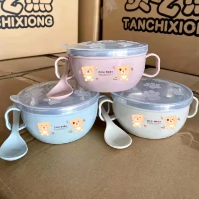 mangkok stainless anak alat set makan