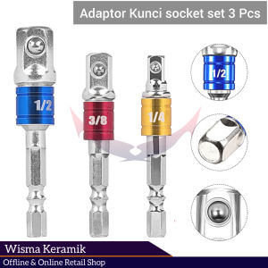 Adapter kepala bor hex kunci socket impact driver set isi 3 warna