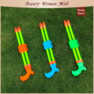 Double Pump Water Guns Toys Long Range Pull-push Transparent Water Cannon Outdoor Beach Pool Party Game Toys Water Blaster Shoot Safe For Kids