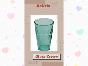 Delicia Glass Crown Green Plastic 450ml Gelas Plastik Warna Hijau Tumbler Plastic Crown 450 ML Green Cangkir