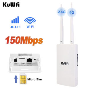 other | KuWFi Industrial Outdoor 4G LTE WiFi Router｜300Mbps Dual-Band SIM Card Slot IP68 Waterproof｜CPE for IP Camera Remote Network