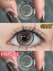 (COD) EYESHARE softlens 2 buah/1 pasang PRAGUE Seri lensa warna softlens soflen pasang color alam Lensa mode GRAY/BLUE/GREEN softlens mata diameter 14.2MM Tersedia selama 12 bulan/1 Tahunan