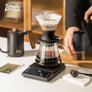 Bincoo cà phê thông minh cốc lọc phin pha cà phê đặt tay cà phê chia sẻ Bộ nồi Phễu lọc chiết xuất V60 kính nhà