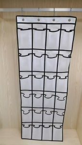 Door Hanging Storage Bag Mesh Breathable 24 Pockets Foldable Space Saving Multi-Use with 4 Hooks