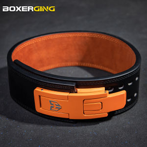 BOXERGING Strength Lifting Fitness Belt Quick Buckle Deep Squat Hard Pulling Leather Leverage Lifting Protective Equipment