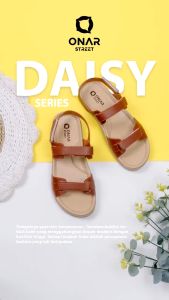 Onarstreet - Sandal Wanita Platform Daisy Series Tali Belakang Motif Double Strap
