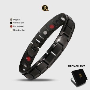 Gelang Kesehatan Bio Magnetik 100% Original - Titanium Steel - Full Hitam | Apertor Hitam