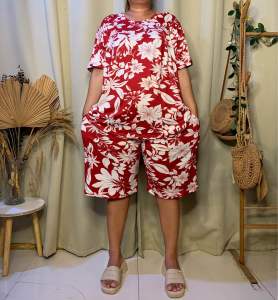 2XL TO 5XL CELIA TERNO TOKONG ROUND NECK WITH 2 SIDE POCKET COTTON SPANDEX