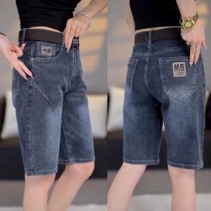 2024 Summer Denim Shorts Men Half Length Casual Pants Thin Fifth Pants Loose Stretch Capri Pants Mens Breeches