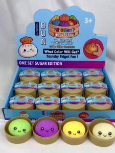 Potdemiel | 2026New 1-6pcs Blind Box Colorful Simulated Steamed Bun Squishy with Box Dumplings Sensory Squeeze Toy for Stress Relief