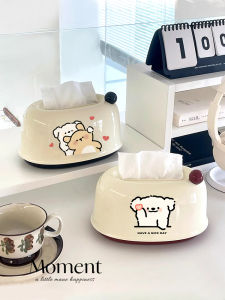 Creative Happiness Little Dog 2026 New Living Room Tissue Box High-end Spring Tissue Box Cute Home Use Storage Organizer