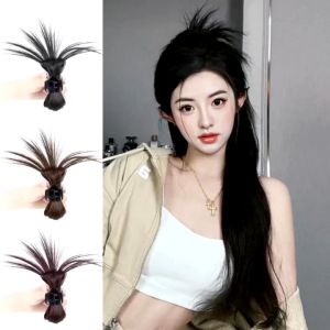 Tóc Giả Nửa Đầu Quả Cầu Lông Gà Phong Cách Hàn Quốc
