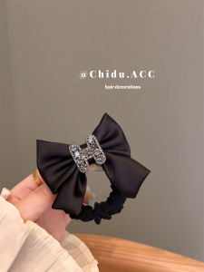 Dây Buộc Tóc Hình Bướm Đen Đính Đá Rhinestone Cho Nữ Dây Buộc Tóc Đuôi Ngựa Đơn Giản Dây Buộc Tóc Sau Đầu Phụ Kiện Tóc Thời Trang