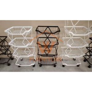 Wfurniture Kitchen Metal Racks Trolley Organizer Rak Dapur Beroda Foldable Trolley Storage 置物架