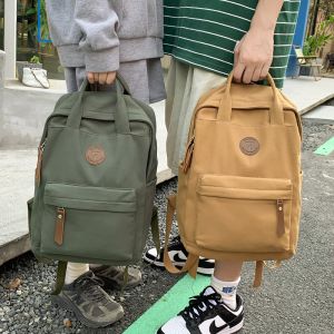 Schoolbag Female Junior High School Student Vintage Canvas Backpack Boys Middle School Students Easiest for Match Vintage Style Primary School Students Travel Backpack