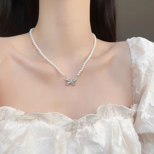 Double Layer Wrapped Silver Pearl Necklace Womens Fashion Jewelry Fresh Outburst Lockbone Chain Alloy Pendant Freshwater