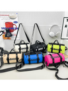 Childrens Crossbody Bag Casual Versatile Workwear Style Sports round Tube Bag Boys Girls Pillow Bag Single Shoulder Trendy Cool