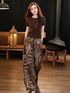 NUANPING | Laid-back Casual Women Set T Shirt Culottes