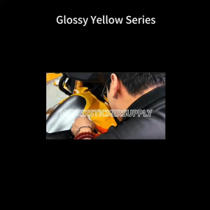 PREMIUM GLOSSY YELLOW MOTOR STICKER (152CM-Custom)Pelekat Stickers kilat wrapping full body vinyl wrap film stiker motor