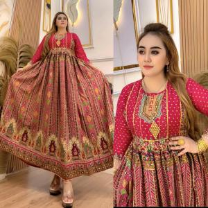 Gamis hindi layla merah terbaru