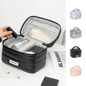 Tas Kosmetik เครื่องแต่งหน้าท่องเที่ยวกระเป๋าจุของได้มากสำหรับผู้หญิงเครื่องแต่งหน้าแบบพกพากระเป๋า
