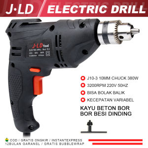 JLD Mesin Bor Reversable Bolak Balik Iistrik 10mm Bor kayu listrik Tembok Beton IMPACT DRILL 380W  Murah Promo Impact Drill Mesin  BISA COD