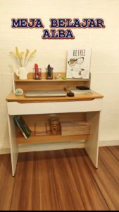 Meja Belajar Alba I Meja Kerja I Meja Belajar Anak I Meja Tulis Kayu I Meja Kios I Meja Kasir I Laptop Rak Kayu Minimalis Estetik