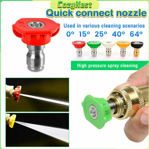 C.N. Stainless Steel Quick Connect Pressure Washer Nozzle 0 15 25 40 64 Degree Nozzles